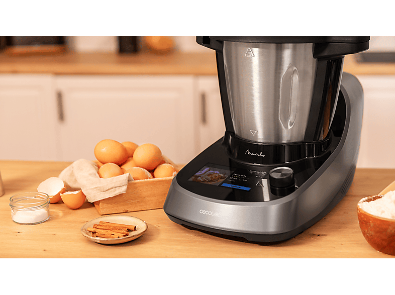 Robot de cocina - Cecotec Mambo Touch con Jarra Habana, 1600W, 3.3 l, 37 Funciones, Wi-Fi, TFT 5”, Negro