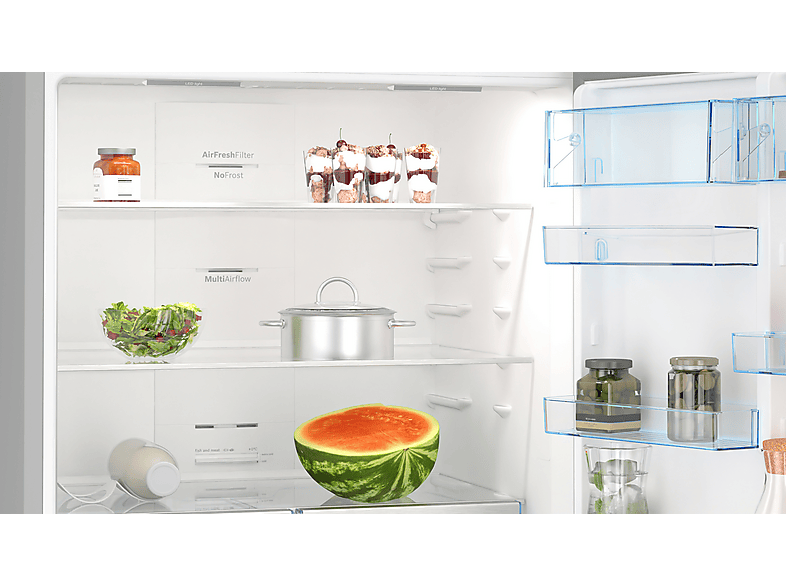 Frigorífico combi - Bosch KGN86VIEA, No Frost, 186 cm, 631 l, Capacidad XXL, Iluminación LED, Inox