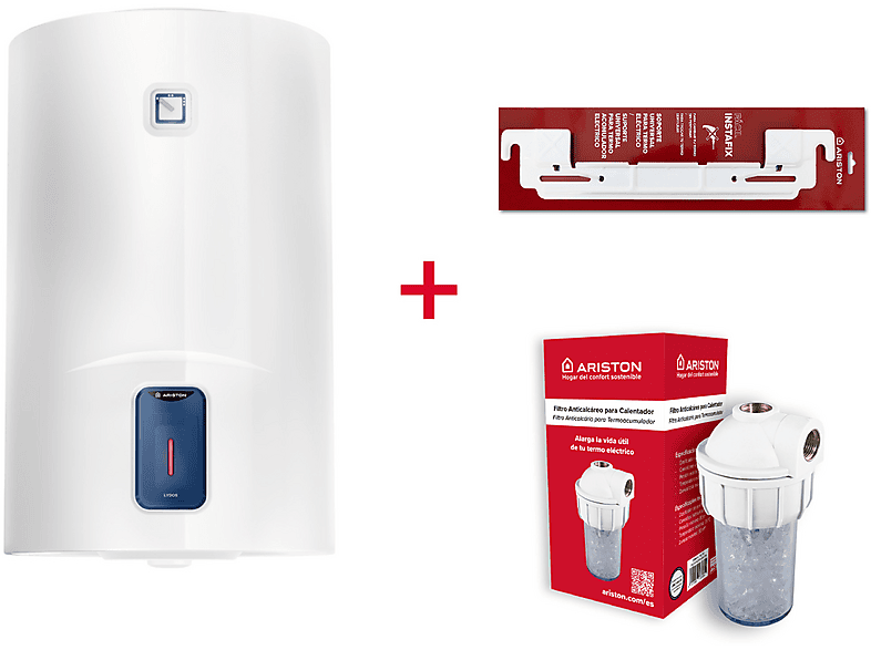 Termo Eléctrico - Ariston LYDOS R 100 V ES EU + INSTA + POLIF, 100 l, Blanco