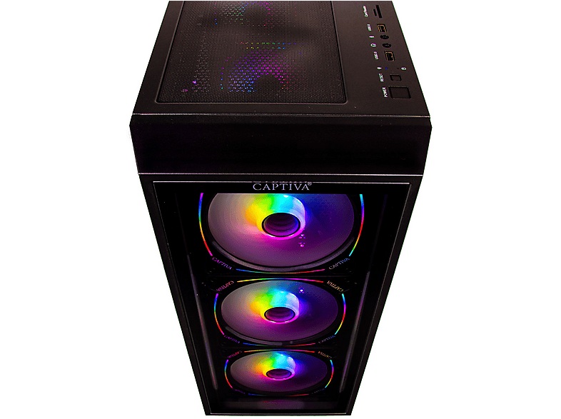 PC gaming - Captiva Highend Gaming R88-733, AMD Ryzen 7 7800X3D, 8 Núcleos, 32 GB RAM, 1 TB SSD, Radeon™ RX 9070 XT, Windows 11 Home, Negro