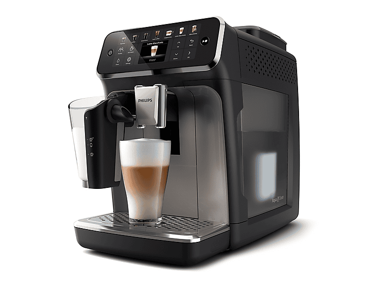 Máquina espresso - Philips EP4449/70, 15 bar, 230 W, 0,26 l, 2 tazas, Negro, Plata