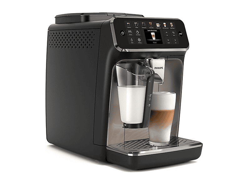 Máquina espresso - Philips EP4449/70, 15 bar, 230 W, 0,26 l, 2 tazas, Negro, Plata