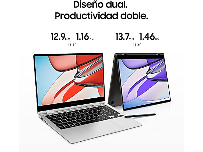 Convertible 2 en 1 - Samsung Galaxy Book3 360, 13.3" FHD, Intel® Evo™ Core™ i5-1340P, 16GB RAM, 512GB, W11H, Teclado QWERTY español, Graphito