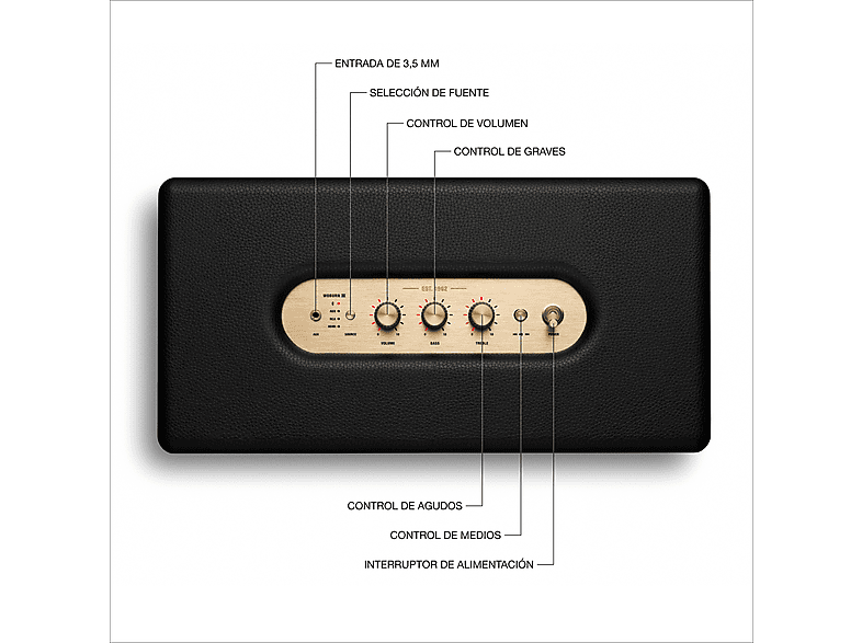 Altavoz bluetooth - Marshall Woburn III, 90 W, Bluetooth 5.2, Negro