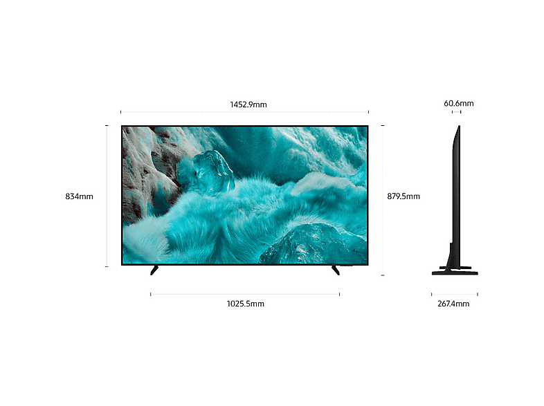 TV QLED 65" - Samsung TQ65Q7FAAU, UHD 4K, Q4 AI Processor, Smart TV, DVB-T2 (H.265), Negro