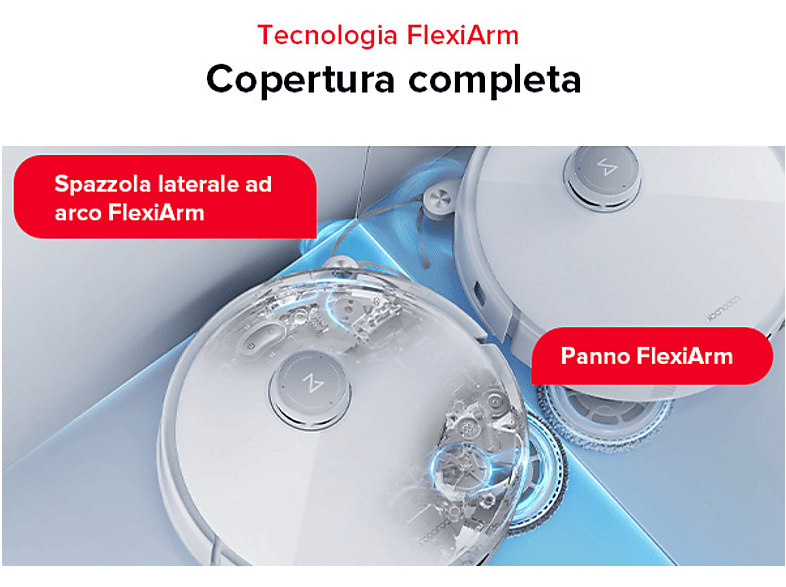 Robot aspirador - Roborock Q Revo Curv, 66 W, Potencia de succión 22 kPa, Depósito 325 ml, Autonomía 240 min, Blanco