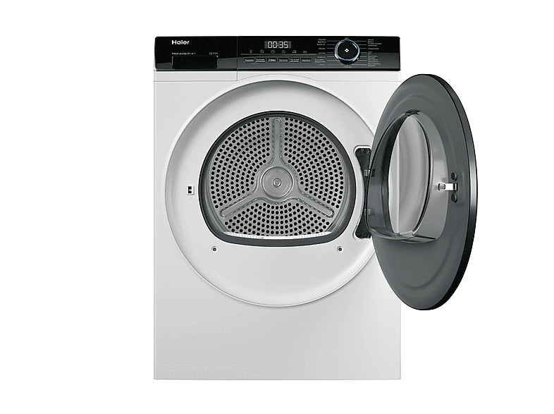 Secadora bomba de calor - Haier I-Pro Series 3 HD90-A3939-IB, 9 kg, 15 programas, Programa higiene, Filtro 3 en 1, Blanco