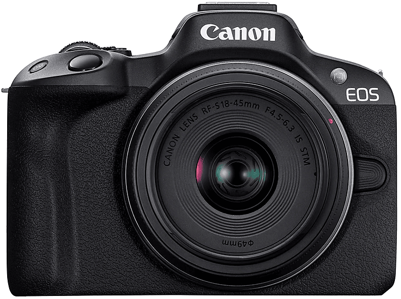 Cámara EVIL - Canon EOS R50 BK+RFS18-45/NO FF, 24.2 mp, 4K UHD, 7.5 cm, Wi-Fi, Negro