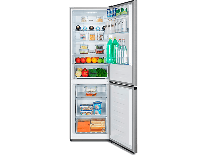 Frigorífico combi - Hisense RB390N4CCD, No Frost, 186 cm, 304 l, Circulación dinámica, Inox