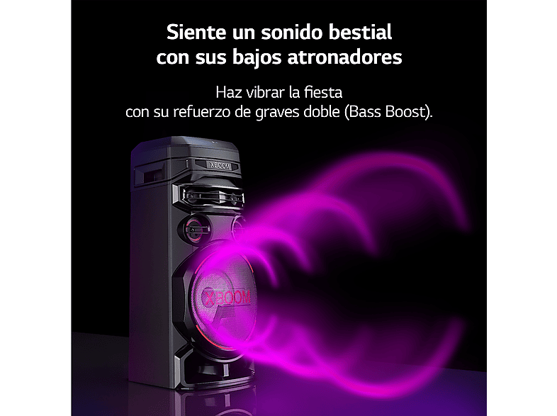 Altavoz de gran potencia - LG XBOOM RNC7, 500W, Luces Multi Color, Efectos DJ, Función karaoke, Efectos de Voz, Negro