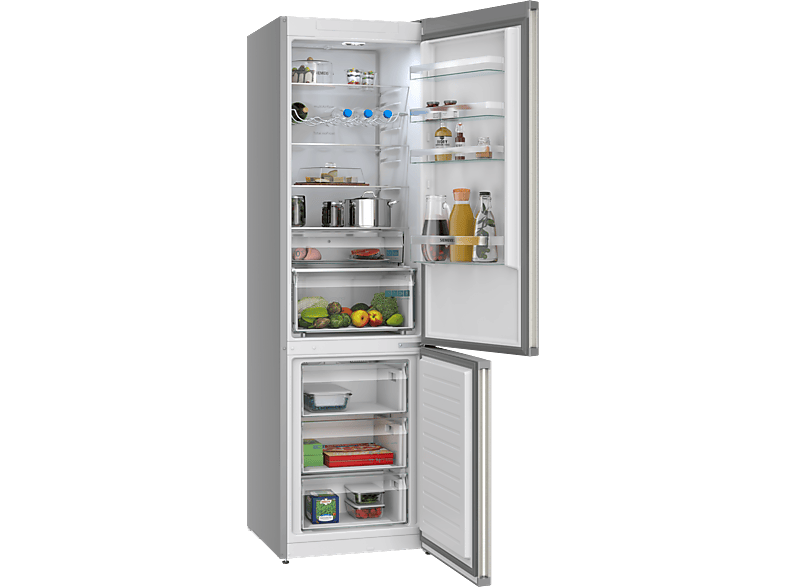 Frigorífico combi - Siemens KG39NXIBF, No Frost, 203 cm, 363 l, CajónHyperFresh 0 ºC, SuperRefrigeración, Inox