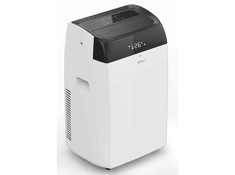 Aire acondicionado portátil - Daitsu APD-12FCX, 3009 fg/h, Velocidad de Ventilador Ajustable, 390 m³, 65 dB (A), Blanco y Negro