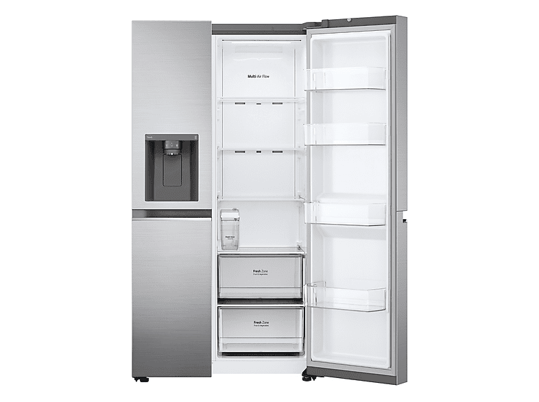 Frigorífico americano - LG GSLV71PZTD, No Frost, 179 cm, 635 l, DoorCooling+™, ThinQ™, Inox antihuellas