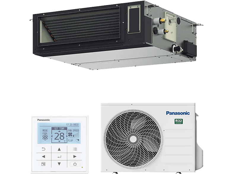 Aire acondicionado por conductos - Panasonic (Aire Acond.), Panasonic KIT-XZ35-ZKE-H Etherea Z, 3010 fg/h, Inverter, Bomba de calor, Gris