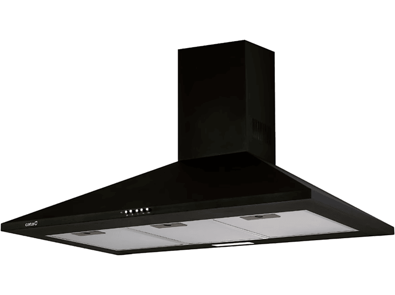 Campana decorativa - Cata Omega 900 BK/M, 3 Velocidades, 645 m³/h, 90 cm, Negro