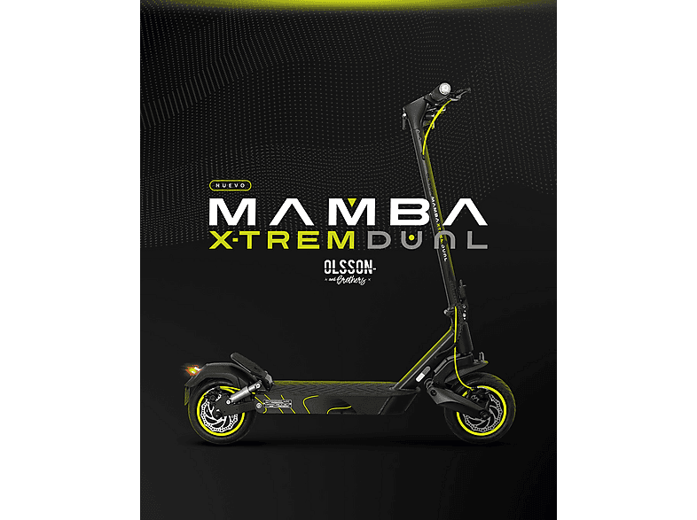 Patinete electrico - Olsson MAMBA X-TREM DUAL 50km Autonomía, Pot. máx. 2000 W, Carga máx. 120 kg, 15000 mAh, Negro