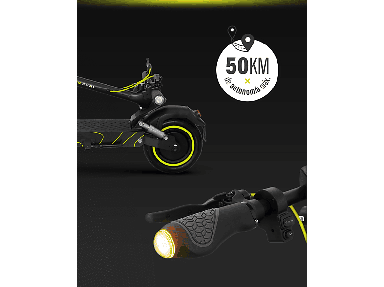 Patinete electrico - Olsson MAMBA X-TREM DUAL 50km Autonomía, Pot. máx. 2000 W, Carga máx. 120 kg, 15000 mAh, Negro