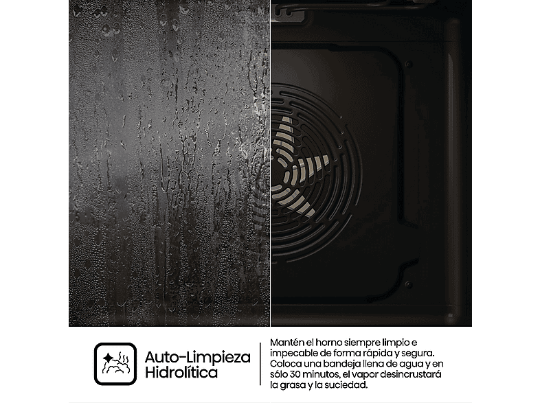 Horno - Hisense BSA66346ADBGWIFI, Multifunción, Hidrolítico, 77 l, 59.5 cm, Doble Grill, Air Fry, Negro