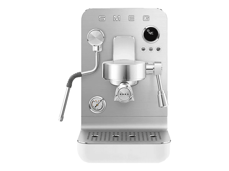 Cafetera espresso - Smeg EMC02WHMEU, 15 bar, 1700 W, 2 tazas, Blanco mate