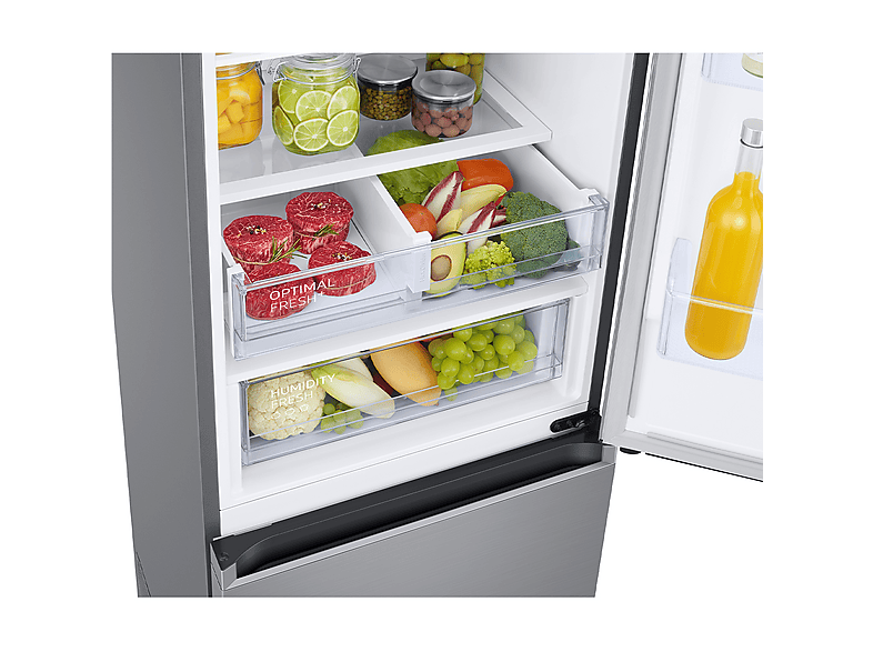Frigorífico combi - Samsung Smart RB38C607AS9/EF, No Frost, 203 cm, 387l, Twin Cooling, WiFi, Inox