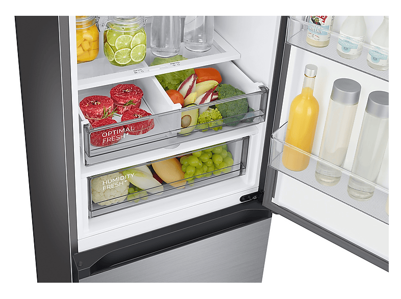 Frigorífico combi - Samsung BESPOKE Smart RB38C7B6BS9/EF, No Frost, 203cm, 387l, Twin Cooling Plus, Metal Cooling, WiFi, Inox