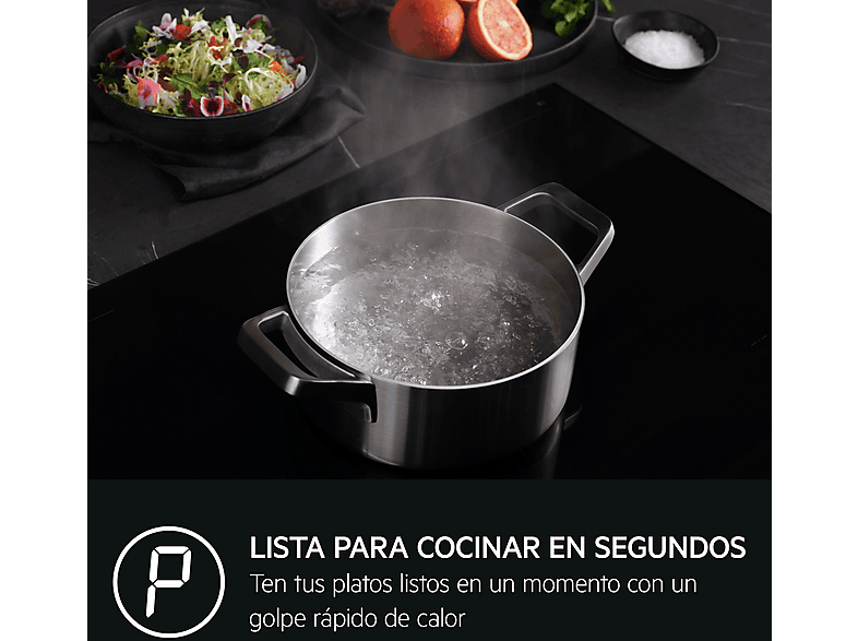 Placa de inducción - AEG Serie 7000 SenseBoil V84IIB10FB, 4 zonas, 780 mm, Negro