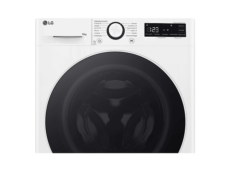 Lavadora carga frontal - LG F4WR6010A0W, Serie 600, 10 kg, 1400 rpm, 12 programas, AI Direct Drive™, TurboWash™360˚, Blanco