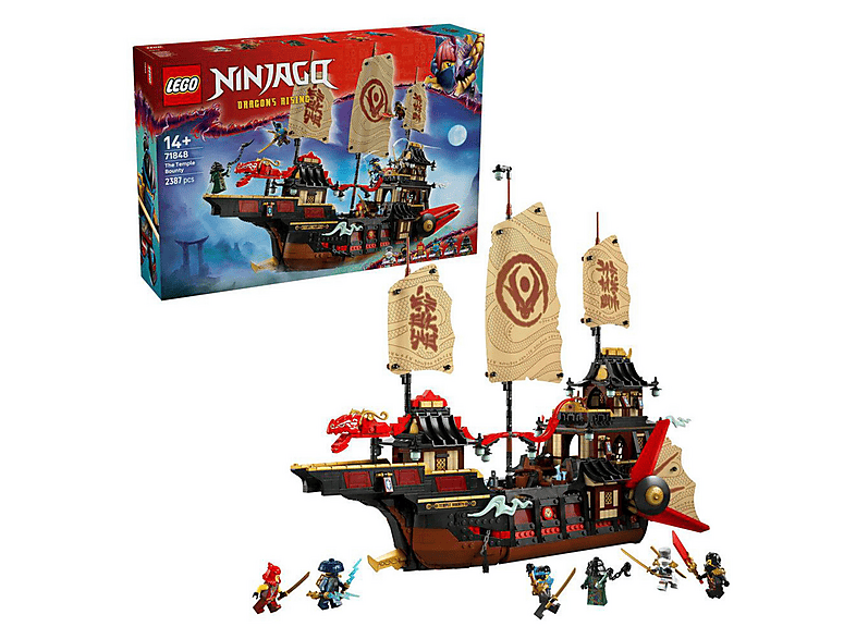 Juego de construcción - LEGO NINJAGO® Bounty del Templo Kit de Construcción Barco y 6 Minifiguras Mayores de 14 Años 71848, 2387 piezas