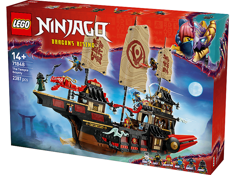 Juego de construcción - LEGO NINJAGO® Bounty del Templo Kit de Construcción Barco y 6 Minifiguras Mayores de 14 Años 71848, 2387 piezas