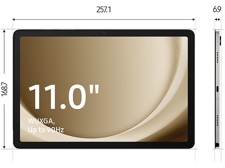 Tablet - Samsung GALAXY TAB A9+ 11P 8 RAM + 256 GB GRAY., Gris, 11 " WQXGA, 8 GB RAM, Octa-Core, Tablet Android