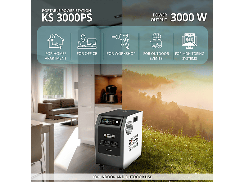 Estación de energía portátil - Könner & Söhnen KS 3000PS