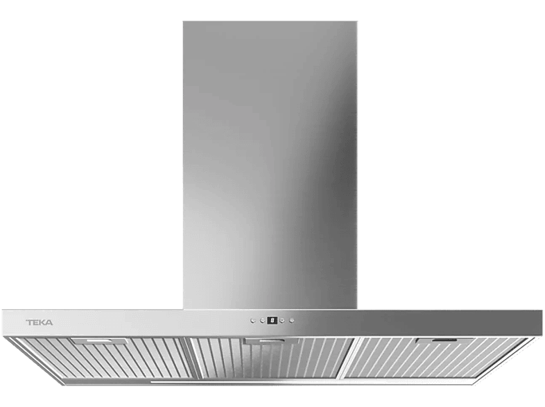Campana decorativa - Teka DSH 986, 3+1 Velocidades, 586 m³/h, Temporizador, 90 cm, Inox