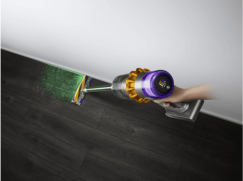 Aspirador escoba - Dyson V15 Detect™ Absolute, Potencia succión 240 AW, 60 min, Inteligente y Potente, 3 Modos, Tecnología Láser, Sensor Suciedad