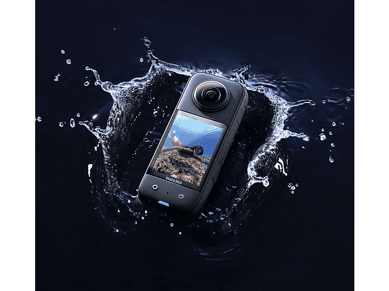 Cámara deportiva - Insta360 X3, 5.7K, 72 megapixel, WiFi, Inteligencia Artificial, Pantalla táctil, Negro