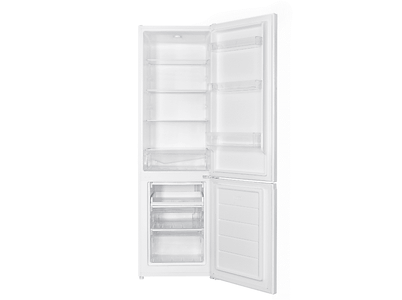 Frigorífico combi - OK . OFK 651 E W, Compresor, 180 cm, 262 l, Pies ajustables, Blanco
