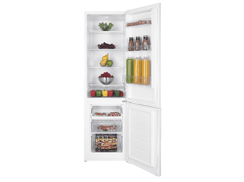 Frigorífico combi - OK . OFK 651 E W, Compresor, 180 cm, 262 l, Pies ajustables, Blanco