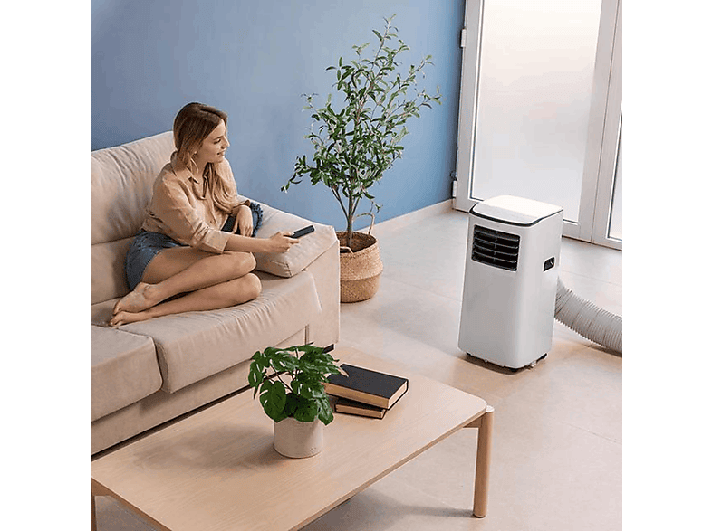 Aire acondicionado portátil - Cecotec ForceClima 7500, Silencioso, 1750 fg/h, 4 modos, 2 velocidades, 15 m², WiFi, Blanco