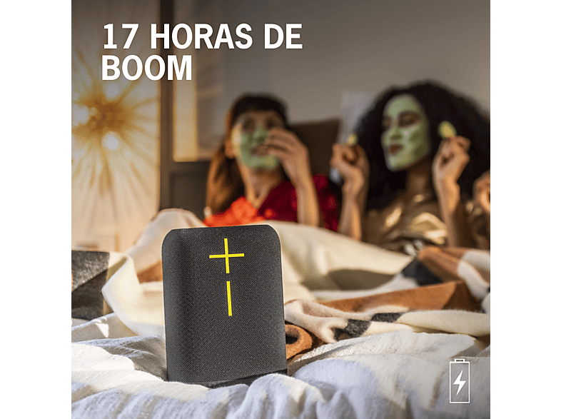 Altavoz inalámbrico - Ultimate Ears EPICBOOM, Bluetooth, 94 dBC, 17 horas, USB-C, EQ adaptativo, Sonido 360º, Emparejable, Clasificación IP67, Negro