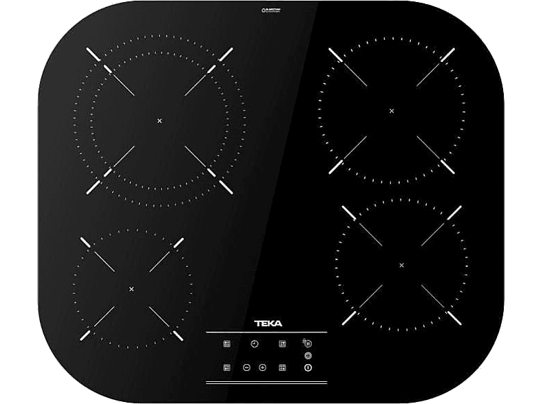 Placa vitrocerámica - Teka TCC 64310 TTC BK, 4 zonas, Zona grande de 21 cm, 59 cm, Touch control, Negro