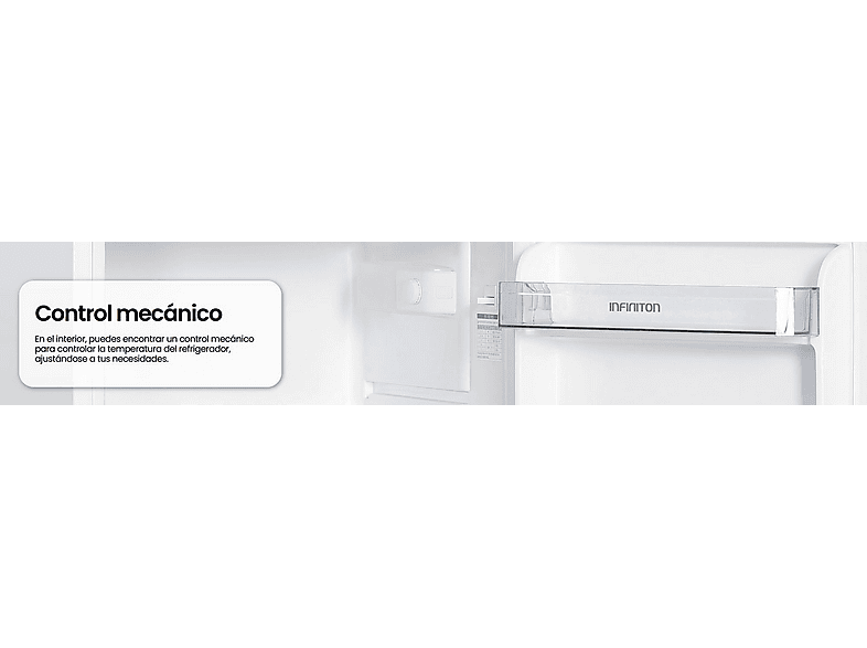Frigorifico dos puertas - Infiniton FG-151D12BEV, Ciclico, Altura 122 cm, Capacidad 151 l, Blanco