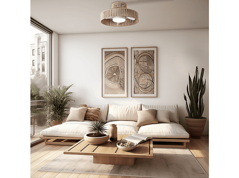 Ventilador de techo con luz LED - Sulion WINDSOR, 18 W, 5 velocidades, Marrón