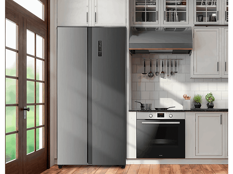 Frigorífico americano - OK . ODD 141 E NF IN, No frost, 177 cm, 442 l, Control táctil, Inox