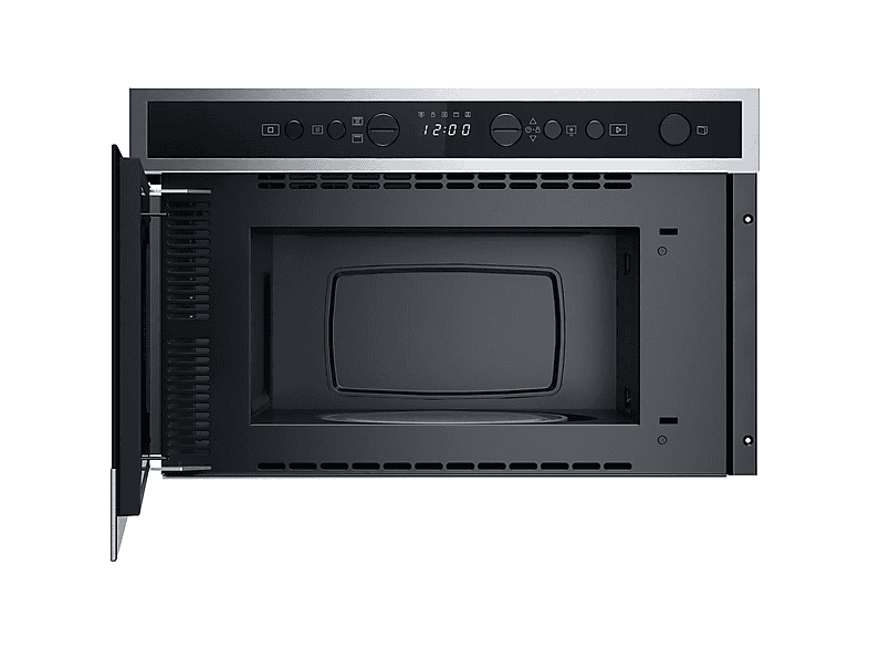 Microondas integrable - Whirlpool WMN4I4BX, 4 potencia, 22 l, Negro, Acero inoxidable