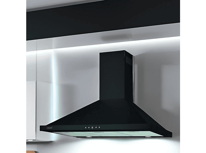 Campana decorativa - Cata BETA PRO 9000 BK, 3 velocidades, 561 m³/h, 90 cm, Negro