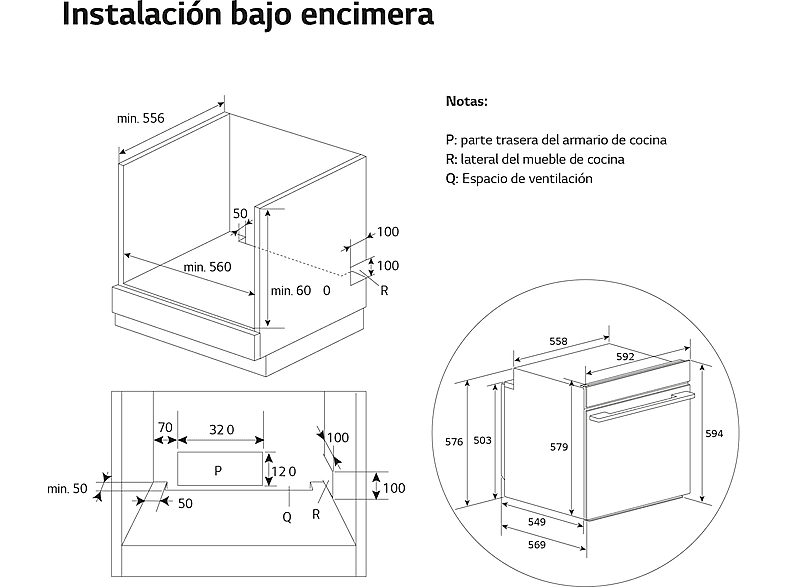Horno - LG WSED7613S, Multifunción, Pirolítico, 76 L, 59.2 cm, EasyClean™, ThinQ™, Acero inoxidable