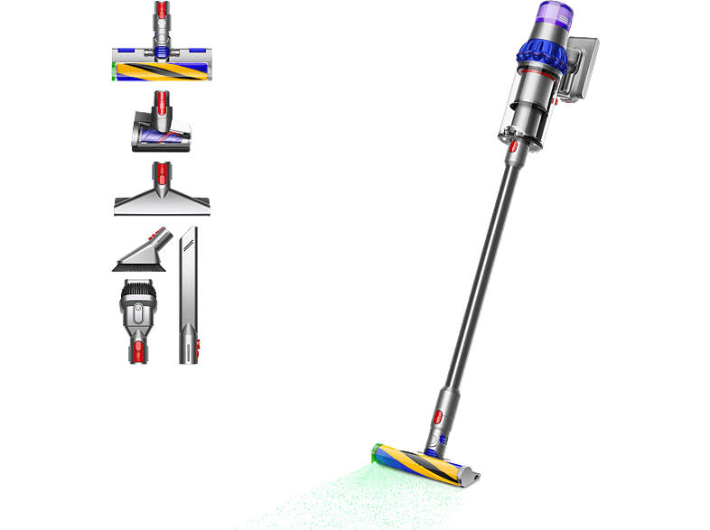Aspirador escoba - Dyson v15 Detect™ Fluffy, Potencia automática 240, Accesorio para Colchones y Tapicería, 60 min, Cepillo FluffyOptic, Níquel