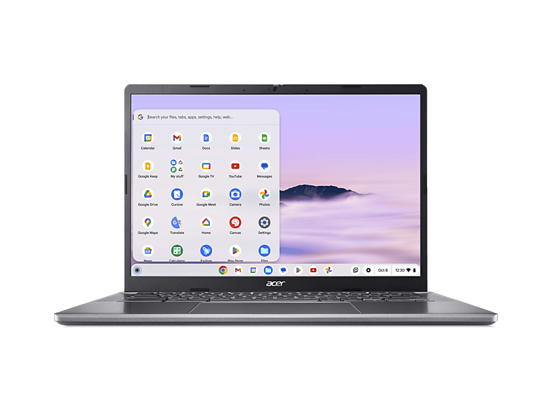 Portátil - Acer Chromebook Plus 514 CB514-3H con Gemini, 14" WUXGA, AMD Ryzen™ 5 7520C, 8GB RAM, 256GB SSD, Radeon™ Graphics, Google Chrome OS