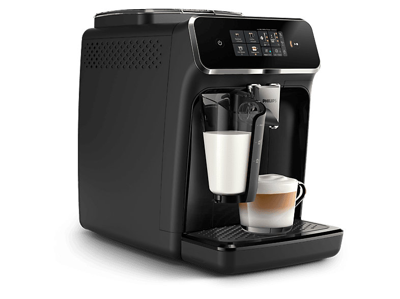Cafetera superautomática - Philips EP2331/10, LatteGo, Pantalla táctil, 1.8 l, Filtro AquaClean, Negro