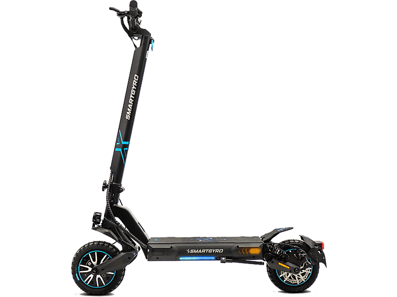 Patinete eléctrico - Smartgyro Crossover Dual Max 2, Tipo 1 / VPL, Potencia nominal 1000 W, Dual motor, Carga máx. 120 kg, 25km/h, Negro
