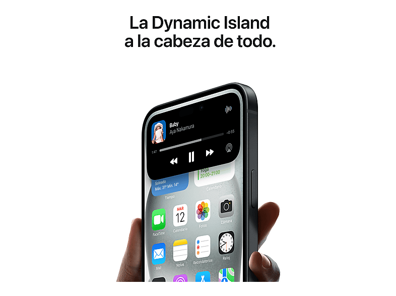 Smartphone - Apple iPhone 15, Negro, 128 GB, 5G, 6.1" OLED Super Retina XDR, Chip A16 Bionic, iOS